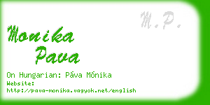 monika pava business card